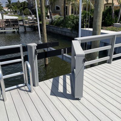 Our dock amenities include Custom guard rails from Brine Marine