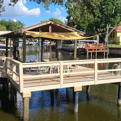 Our dock amenities include Custom Handrails from Brine Marine
