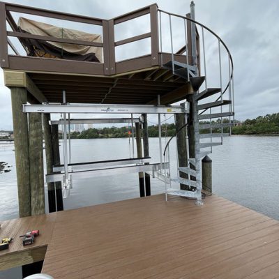 Our dock amenities include guard rails, Hand Rails and dock stairs from Brine Marine