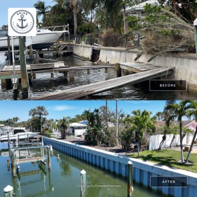 before and after seawall replacement