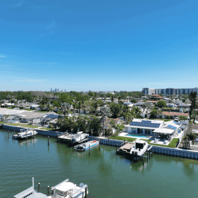 Vinyl panel seawall and concrete cap canal seawall project by Brine Marine